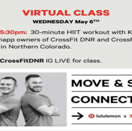 lululemon Move & Stay Connected Strava Challege Virtual Workout Live On Instagram - CrossFit DNR Fort Collins
